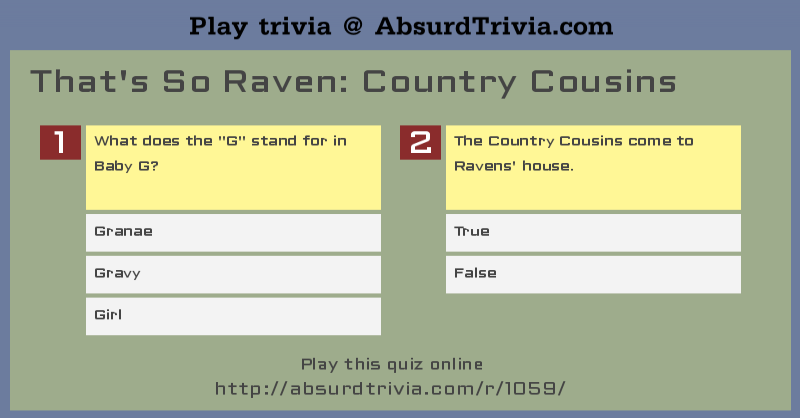 Trivia Quiz That S So Raven Country Cousins