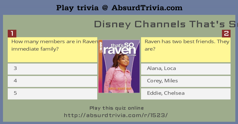 Trivia Quiz Disney Channels Thats So Raven