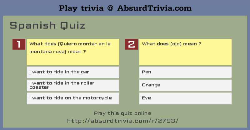 Spanish Quiz spanish-quiz