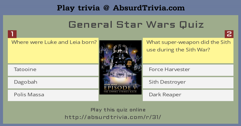 General Star Wars Quiz