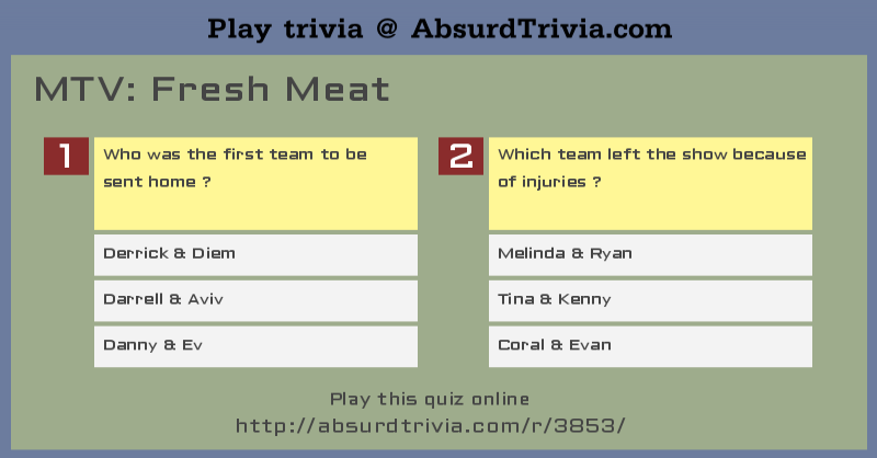 Trivia Quiz Mtv Fresh Meat