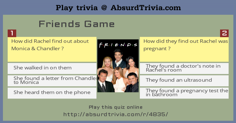 Trivia Quiz  Friends Game