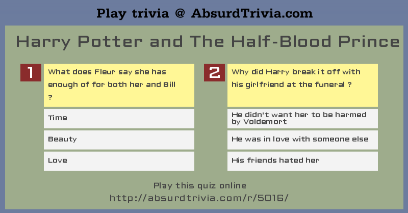 Halfblood Quizzes