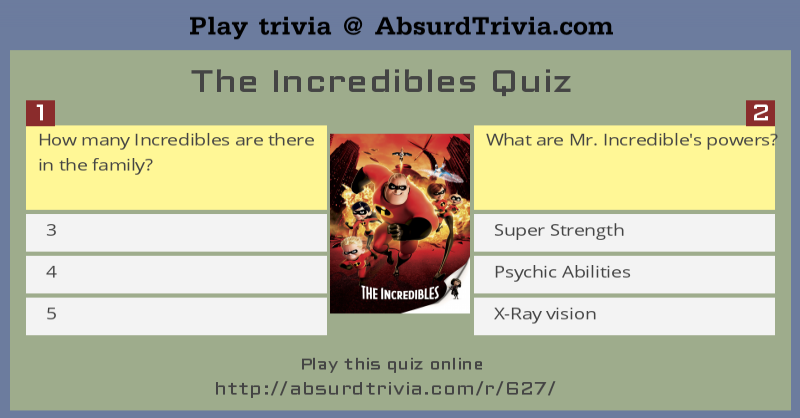 The Incredibles Quiz