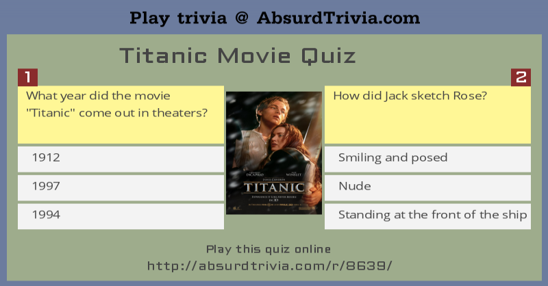 Titanic Movie Quiz