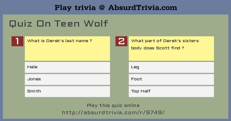 Trivia Quiz Quiz On Teen Wolf