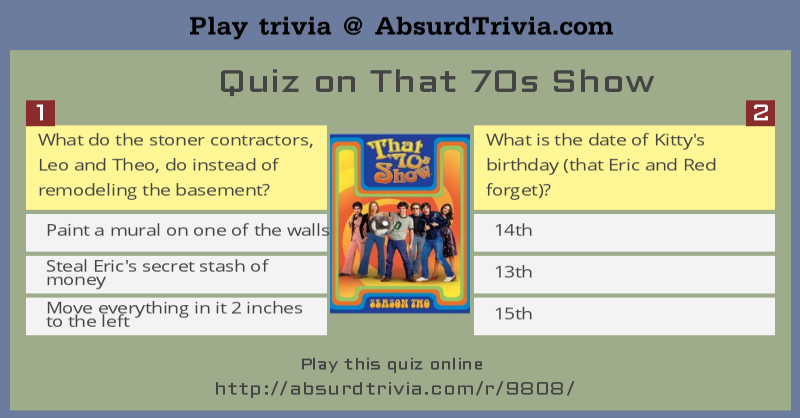 Trivia Quiz : Quiz on That 70s Show
